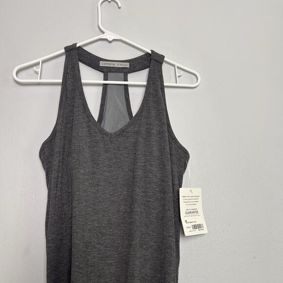 NWT Athleta racerback tank dress side ruching & padding Gray Sz M Boho Casual - Picture 5 of 12